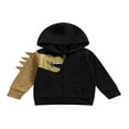 thumbnail image 1 of POINTERTECK Infant Boys Color Block Hooded Sweatshirt Kids Dinosaur Pattern Long Sleeve Zipper Cardigan with Pockets, 1 of 6