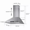 thumbnail image 6 of Joeaonz 30-Inch Chimney Hood with Steel Ventilation, LED Lighting, 700 CFM, 6 of 10