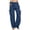 Dark Blue women's cargo pants with pockets a1, variant on Cagogo Women's Elastic Waist Cargo Pants with Pockets Wide Leg Solid Loose Casual Long Trousers Streetwear Summer Outdoor Travel Fashion Clothes, Gray XL