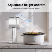 Portable Range Hood with Carbon Filters, Aobosi 4-Speed Vent Fan with LED Ring Light, Compact Smoke Extractor for Small Kitchen, RV, Indoor BBQ & Camping, Dishwasher-Safe Filter