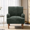 thumbnail image 3 of S-HOME Classic Mid-Century Modern Chair Plush Upholstered Armchair with 9-Inch Solid Wood Legs for Living Room Seating, Green, 3 of 10