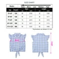 thumbnail image 4 of Yesfashion Girls Sleeveless Plaid Button Down Shirt Summer Crop Tops Tie Knot Ruffle Sleeve Shirt Blouse 3-12Y, 4 of 4