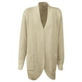 thumbnail image 6 of BADHUB Womens Long Sleeve Open Front Cardigans Chunky Knit Draped Shawl Sweaters Outwear Beige 2XL, 6 of 7