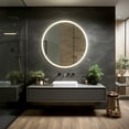 thumbnail image 5 of Dreamwerks Onxy 24" Round Frameless LED Mirror with Touch Screen, Backlit Brightness & Temperature Control, 5 of 13