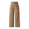 thumbnail image 4 of BOMYJESK High Waisted Pants for Women Business Wide Leg Dress Pants 2026 Flowy Outfits Elastic Waist Trousers with Pockets Khaki 3XL, 4 of 4