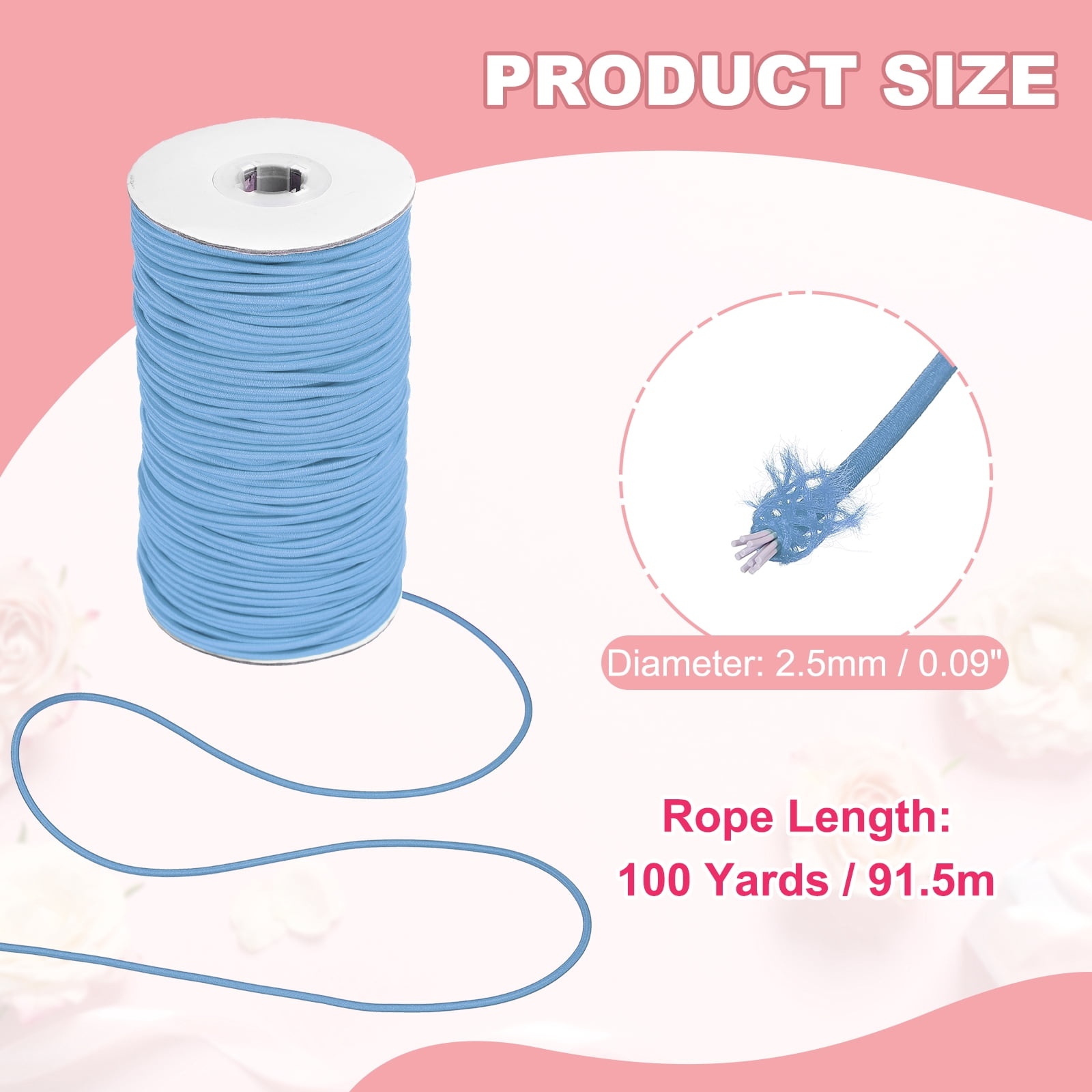 Uxcell Stretchy String for Bracelets, Elastic Crystal Thread Stretch Elastic Beading Cord 2.5mm & Light Blue-Fitting For(Bracelets/Sewing/Beading/Necklace/Jewelry Making/Crafts DIY)