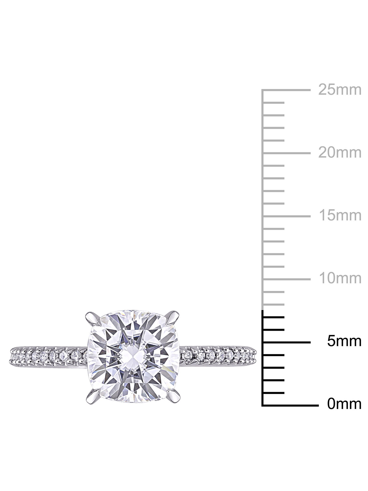Everly Women's Created Moissanite and Diamond 14K White Gold Engagement Ring