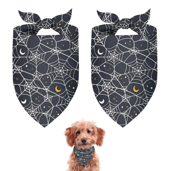 Dog Bandana 2 Pack,Spider Web Halloween Pattern Bandanas for Dogs,Cat Bandana,Small/ Large Dog Bandana 2 Size,Dog Bandanas Girl Boy