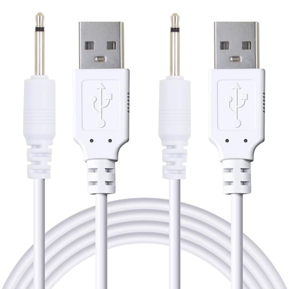 LujingZ 2 - Pack 2.7ft USB to DC 2.5mm Fast Charger Cable - Replacement Cord Adapter for Compatible with Toys, Massagers, Beauty Equipment - Enhanced Charging Speed