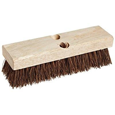 weiler 44026 palmyra fill deck scrub brush with wood block, 10 overall
