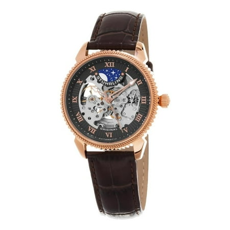 Stuhrling 835.04 835 04 Speical Reserve Automatic Skeleton Leather Mens Watch