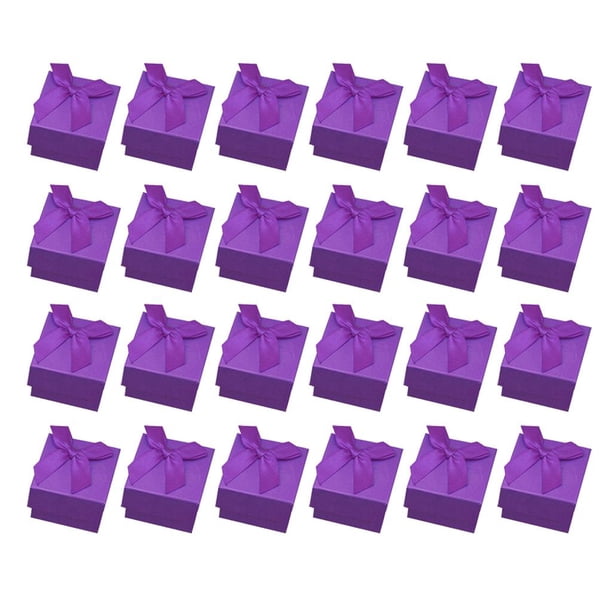 24 Paquetes de Cajas de Joyas de Cartón Cuadrado Perfecl 5 × 5 × 3.4 cm Púrpura