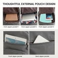 thumbnail image 5 of WANDF Laptop Backpack with 3 Zipper Main Bags, Lifestyle Dome Backpack Daypack with 2 Side Pockets,1 Front 1 Back Zipper Pocket, Weekend Bag for Travel,Camping and Hiking(Gray Bag), 5 of 7