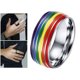 thumbnail image 4 of Anillo De Orgullo LGBT De Arco Iris De Esmalte De Acero Inoxidable De 8 Mm Tamao De EE. UU. 11 20,7 Mm Sunnimix joyería del orgullo del anillo del arco iris, 4 of 8