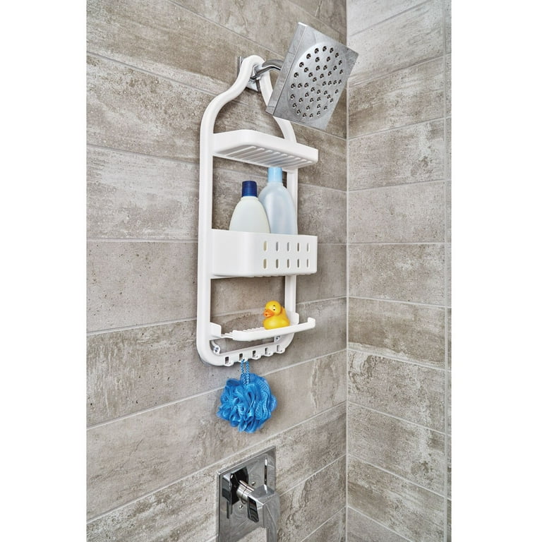 Thideewiz 3 Pack Adhesive Hanging Shower Caddy, 2.7-3.1inch 3 Pcak, Silver