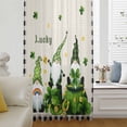 thumbnail image 6 of St. Patrick's Day Sheer Curtains 63 Inches Long, Green Shamrock Gnomes Gold Coin Beige Light Filering Curtains, Breathable Simi Curtain Privacy Drapes for Living Room Bedroom Window Treatment, 6 of 9