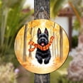 thumbnail image 4 of Welcome Fall Scottish Terrier Strolling Through the Autumn Maple Forest Round Wood Sign Scottie Dog Lover Gifts Hanging Wall Home Decor - 12012, 4 of 5