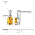 thumbnail image 4 of 10kw Citrine & Diamond Earrings 7x5 Oval Citrine, Rd 10-1.1mm dia, 4 of 4