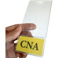 thumbnail image 4 of 5 Pack - CNA BadgeBottom Vertical Badge Buddy & ID Holder Combo - Heavy Duty 2 in 1 Badge Bottom I’D Protector Nursing Accessories - USA Printed Double Sided Role Card Sleeve by Specialist ID (Yellow), 4 of 6