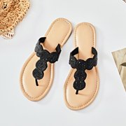 Ataiwee Women's Flat Slide Sandals - Comfortable Cute Summer Flops.