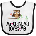 thumbnail image 3 of Inktastic Grandma Loves Me Girls Owl Girls Baby Bib, 3 of 4