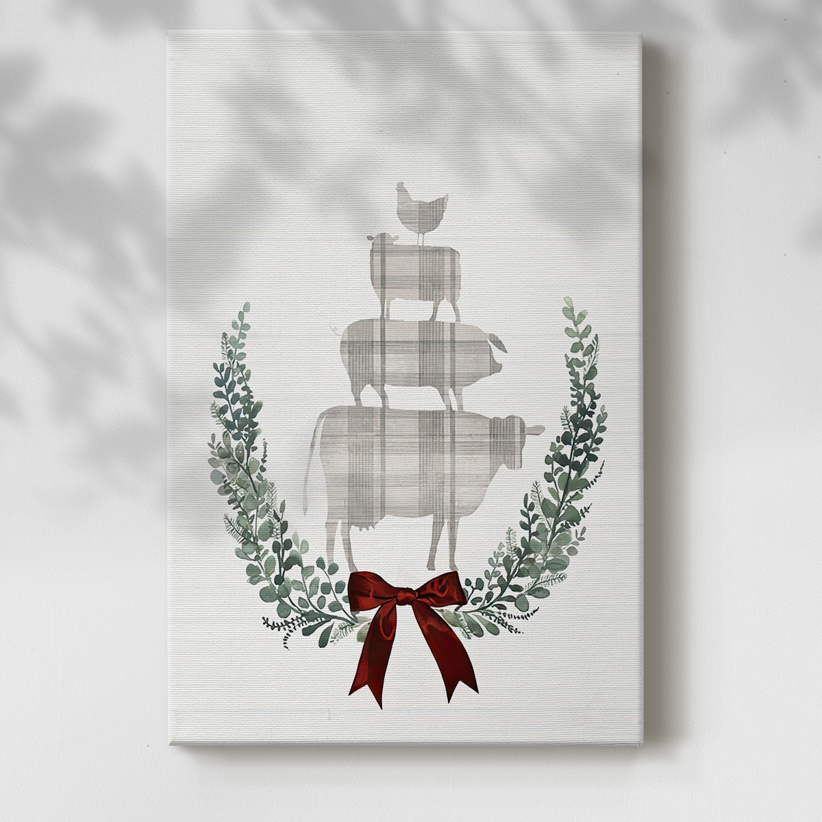 Yuletide Animals I- Gallery Wrapped Canvas