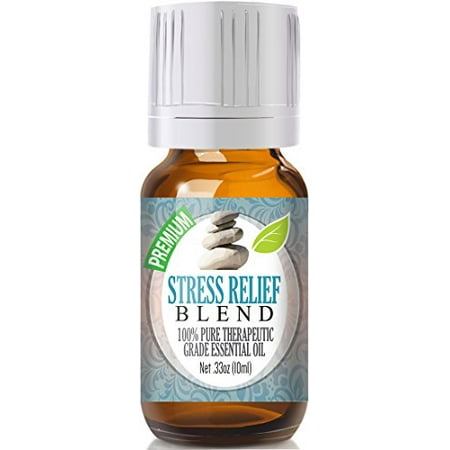 Stress Relief Blend 100% Pure, Best Therapeutic Grade Essential Oil - 10ml - Bergamot, Patchouli, Blood Orange, Ylang Ylang, (Best Essential Oil Blend For Fibromyalgia)