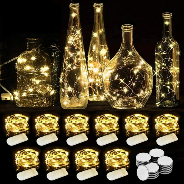 LED String Lights - 10 Pack 2M 20LEDs Copper Wire, Battery Operated String Light