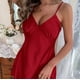 thumbnail image 4 of Camisón corto de seda helada para mujer, ropa de dormir con tirantes finos y espalda descubierta, de verano, transpirable, de seda helada, 4 of 4