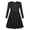 Black, variant on Arshiner Girls Long Sleeve Dress A line Twirly Skater Casual Bow Tie Dress