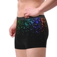 thumbnail image 2 of Gukieu Night Rainbow Sparkles Print Men's Boxer Briefs, High Elastic Moisture Wicking Boxer Briefs Underwear-Large, 2 of 5