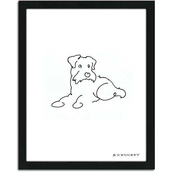Personal-Prints Scottish Terrier Dog Line Drawing Framed Art