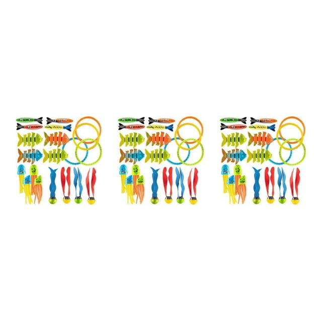 Vogacara Juego de juguetes coloridos para piscina para niños, divertido juego de entrenamiento de habilidades de buceo, línea hipoalergénica Type1 NO1