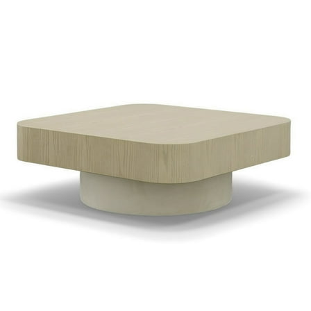 Cid Macy 40 Inch Coffee Table, Square, Modern Style Beige Brown Finish