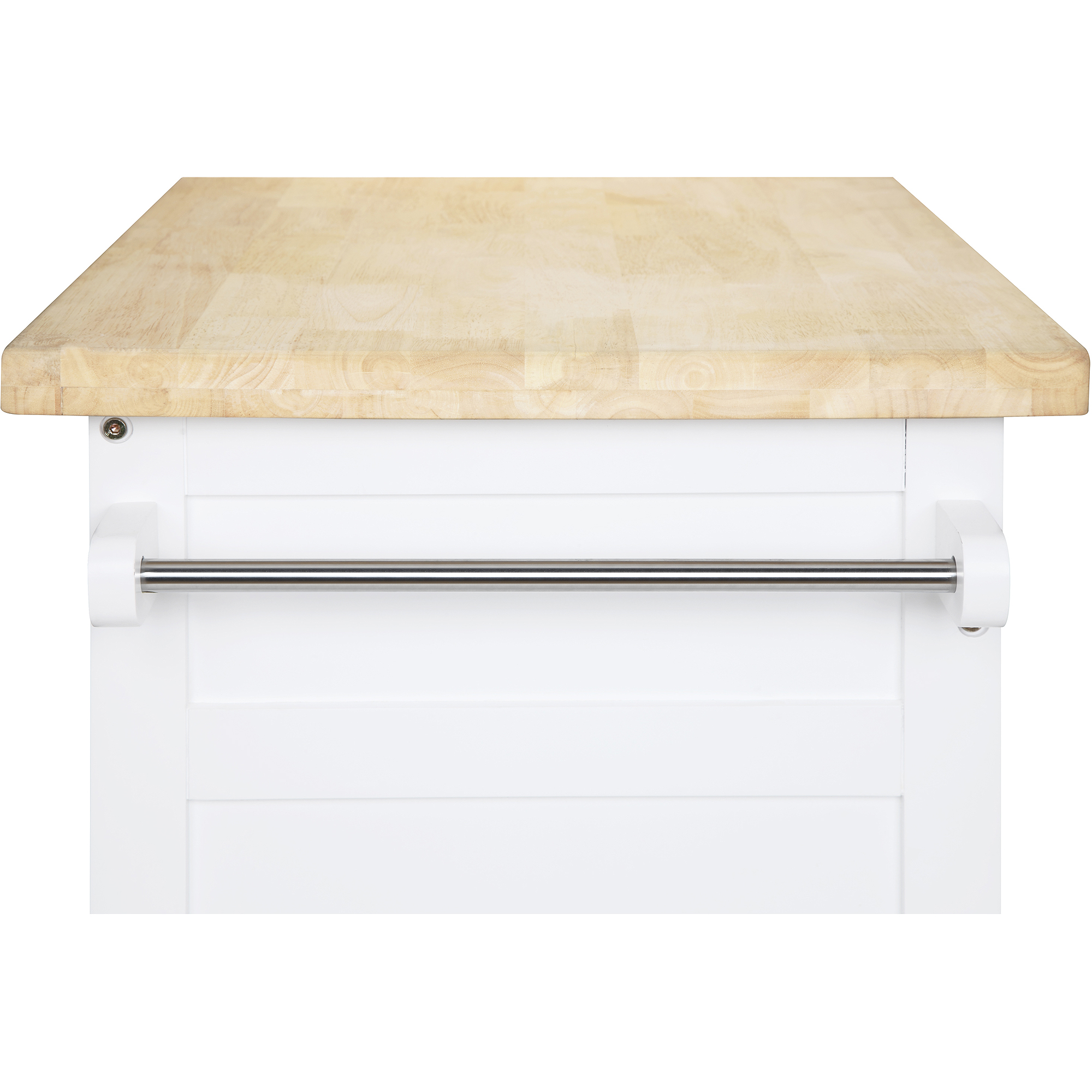 Mainstays Kitchen Island Cart with Drawer and Storage Shelves, White - image 3 of 18