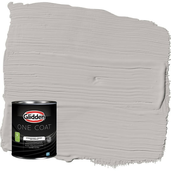Glidden One Coat Gray Shadows / Grey Eggshell Interior Paint with Primer, 1 Quart