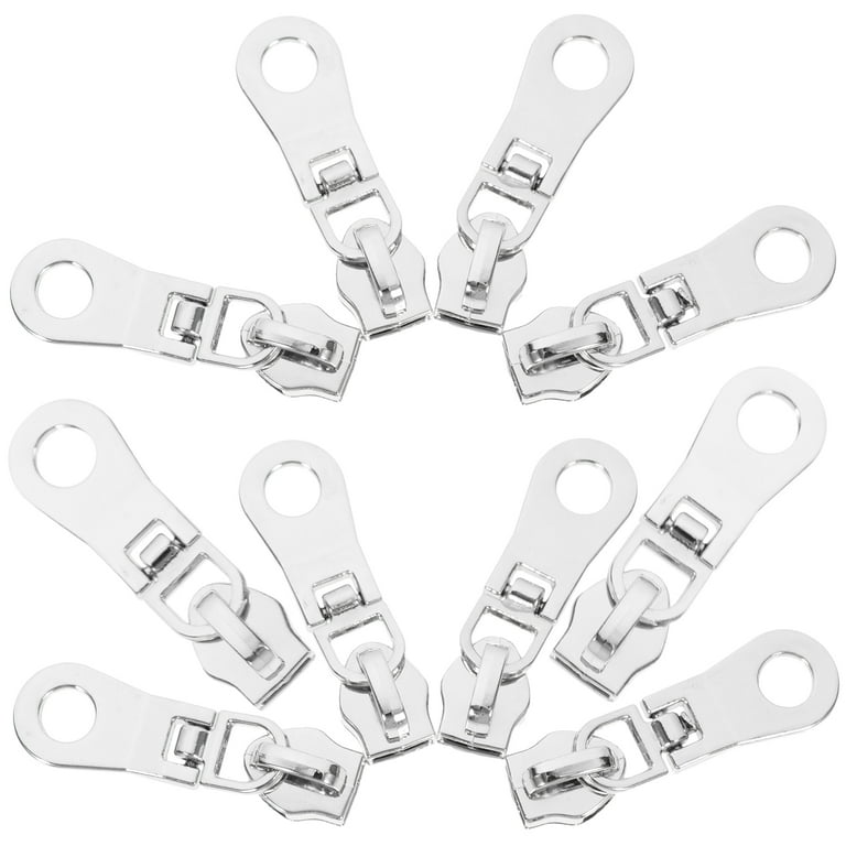 10Pcs Metal Zipper Head Coat Zipper Repair Kit Zipper Slides for Luggage  Bag Accessories