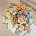 thumbnail image 3 of CSChome Artificial Flower Artificial Flower Bunch: Realistic Looking Non fading 5 Forks with 4 Rosebuds Perfect for Wedding Simulation Bouquets and Home Decor, 3 of 7