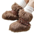 thumbnail image 5 of Women's Boot Furry Fluffy Comfortable Mid-Calf Boots Round Toe Warm Lined Snow Boots Y2K Outdoor Rave Outdoor Fashion Boots Punk Style With Built In Height Furry Boots, 5 of 8