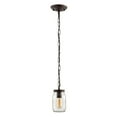 thumbnail image 6 of JONATHAN Y Gaines 5.5" 1-Light Farmhouse Industrial Iron Mason Jar LED Pendant, Oil Rubbed Bronze/Clear, 6 of 8