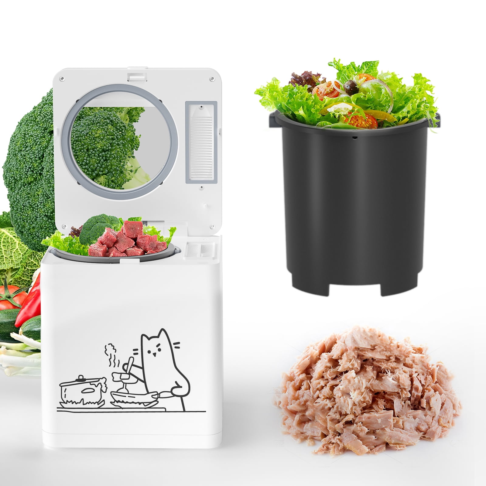 Auto Pet Food Maker – 2.5L All-in-One Food Processor for Dogs & Cats, Silent & Odor-Free, Custom Timer, Self-Cleaning, Safe Design