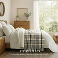 thumbnail image 2 of EVERGRACE Plaid Chenille Throw Blanket for Couch, Super Soft Cozy Decorative Farmhouse Plaid Throw with Tassels, Lightweight Chenille Knit Throw for Bed Sofa Gift Home Decor, Grey & Beige 50"x60", 2 of 8