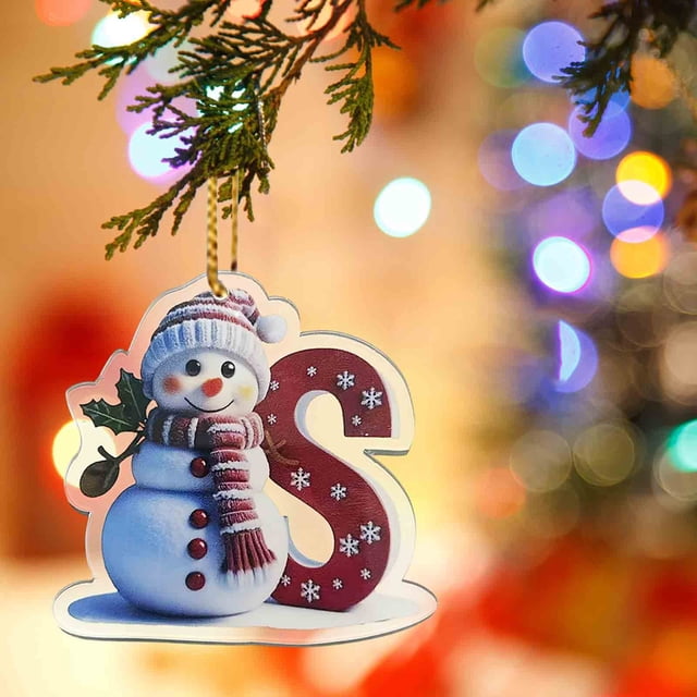 Adorno Navideño con Forma de Letra 2025, Colgante de Ciervo Navideño de Madera | Adornos Personalizados | Acrílico Transparente | 8 Cm | Estilo Recuerdo | Cordón Dorado para Colgar | Regalo de Navida