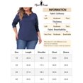 thumbnail image 6 of Unique Bargains Women's Plus Size Round Neck Long Sleeved T-Shirts Loose Tunic Blouses 2X Dark Blue, 6 of 6