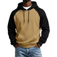 thumbnail image 4 of HAJWOH Mens Hoodies Pullover Lightweight Block Color Sweatshirts Casual Long Sleeve Shirts Drawstring with Pocket, 4 of 5