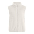 thumbnail image 6 of Lutiedan Fuzzy Flannel Vest for Women Cozy Sleeveless Fleece Zip Up Outerwear Vest Casual Stand Collar Winter Jackets S-XXL, 6 of 8