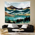 thumbnail image 4 of PBOBRIICH Vintage Green Mountain Tapestry Wall Hanging,Forest Tree Moon Tapestries for Dorm Living Room Bedroom Decor, 4 of 5