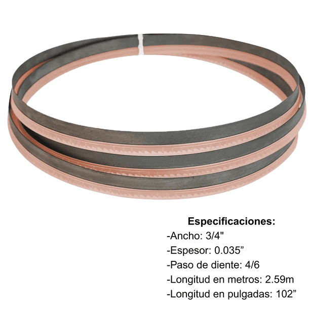 Sierra Cinta Bimetálica Maraga 3/4" x 102" (2.59 m) 4/6 TPI para Corte de Metal y Acero