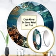 thumbnail image 3 of Designart "Blue Brown Ocean Marine Majesty Under Water" Landscapes Teal Large Round Mirror - Round Bedroom Mirror Wall Decor - Coastal Round Printed Mirror - 29" x 29", 3 of 6