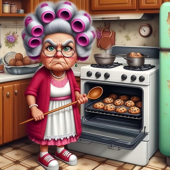 Diamond Painting Kits for Adults Adorable Grandma Baking Cookies Scene Full Drill DIY Diamond Art for Adults Beginners Picture Art Crystal Painting for Home Wall Decor